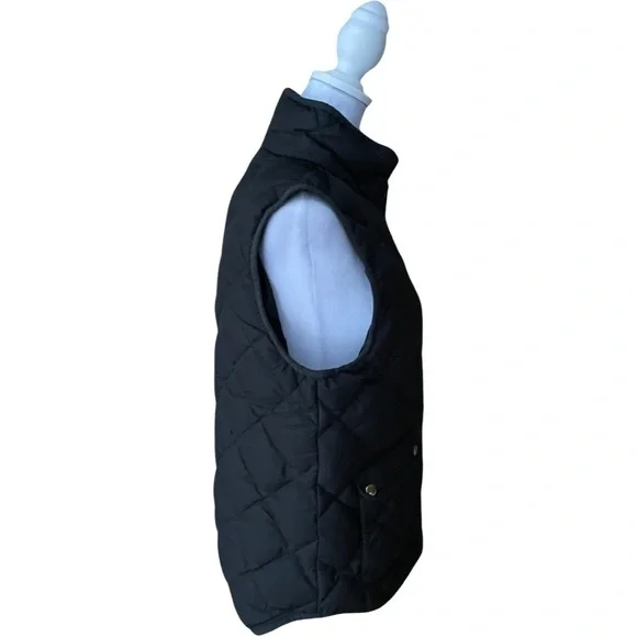 J. Crew Black Quilted Down Filled Puffer Vest Size Small - Picture 4 of 7